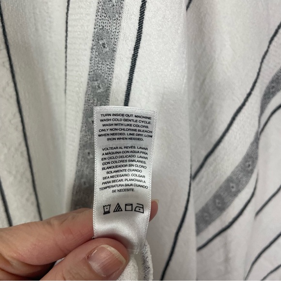 Scoop Caftan White Striped Colorful Embroidery Oversized Bohemian Artsy Fun‎ 1X - Picture 12 of 14